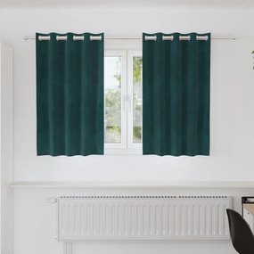 Függönyök függönyökkel 2 pcs Sötétzöld 140 x 140 cm Bársony