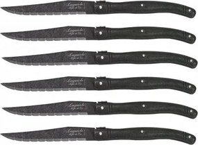 Laguiole kés Black Stonewash steakekhez 6 db