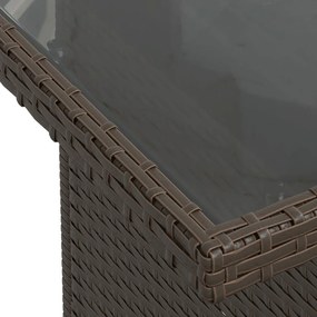 7 részes kerti kanapészett párnákkal, barna poli rattan, 2 személyes kerti kanapé párnákkal, barna poli rattan
