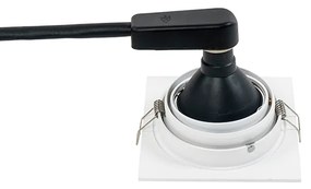 Négyszögletes süllyesztett spotlámpa fehér állítható - Chuck 70