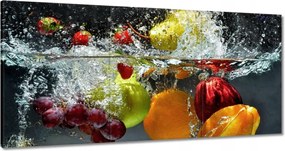 Vászonkép 60x30 Gyümölcsök a vízbe esve
