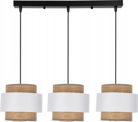 Forni függőlámpa fekete 3x40W E27 lámpabúra fehér+dió