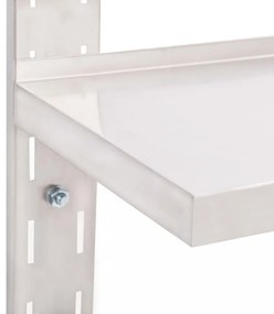 kétszintes rozsdamentes acél falra szerelhető polc 100 x 30 cm