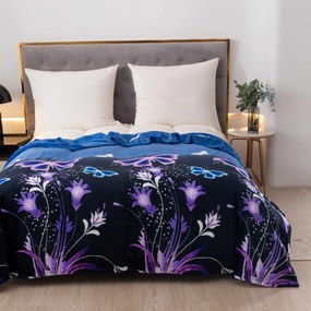 Mikroplüss takaró VIOLET BUTTERFLY sötétkék Méret: 200 x 220 cm