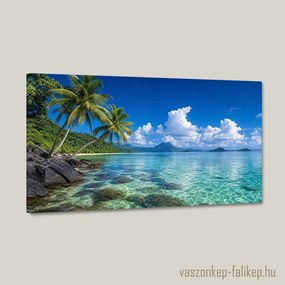 Trópusi sziklás part – prémium vászonkép falra 60x34 cm