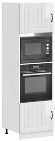 Lucca 2 db magasfényű fehér szerelt fa sütőszekrények