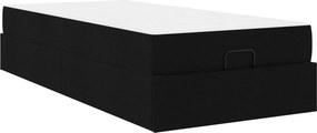vidaXL Ágykeret matraccal matracmal 2 pcs Fekete szövet