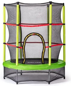 CROSS Trambulin hálóval, zöld-fekete, 140 x 140 x 160 cm