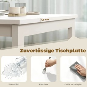 Kihúzható étkezőasztal 80-120 cm 4-6 fő részére, kihúzható mechanizmussal, fehér