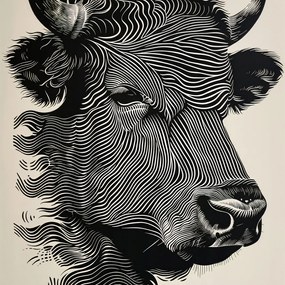 Poszter 50x50cm Bika fényes színekben