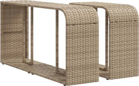 vidaXL 2 db bézs polyrattan tárolópolc