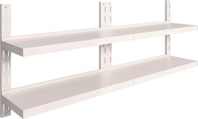 vidaXL 2 db kétszintes rozsdamentes acél fali polc 200 x 30 cm