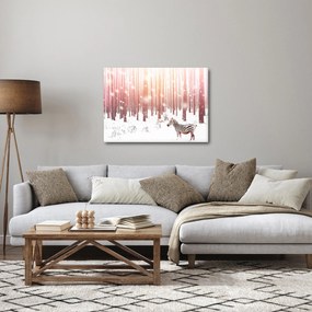 Kép - Zebra egy havas erdőben (70x50 cm)