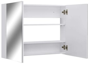 fehér MDF tükrös fürdőszobaszekrény 80 x 15 x 60 cm