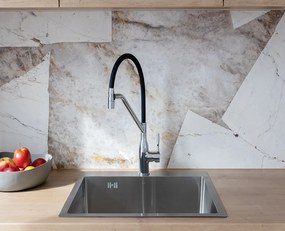 Laveo Colina, magas mosogatócsaptelep U-alakú kifolyóval, matt fekete, LAV-BCO_B78D