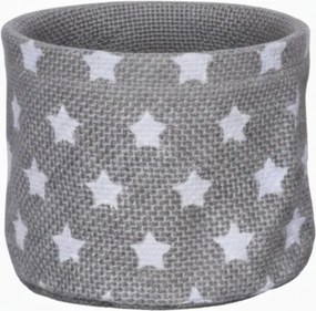 Juta virágtartó fedél, juta virágtartó csillag mintával 9,5 x ⌀12cm szürke