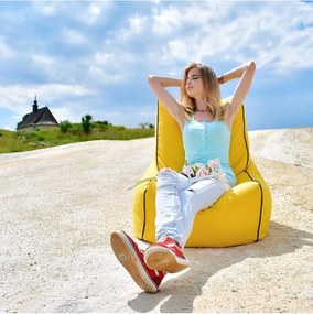 EMI ülés formájú sárga nylon babzsákfotel