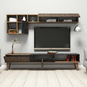 Milan Walnut and Black TV fal