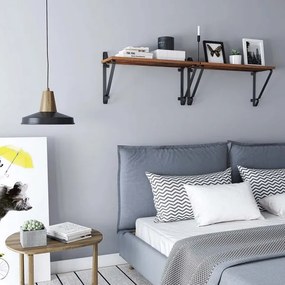 SHELFY 2 darabos fali polc szett, barna/fekete