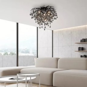 Paul Neuhaus 8091-18 - ICICLE felületre szerelhető csillár, 9xG9/40W/230V, átm. 50 cm, fekete