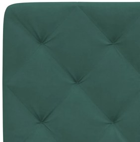 sötétzöld bársony ágykeret LED-világítással 90 x 200 cm