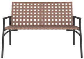 Kerti Pad Fekete 113x79x75 cm Poli Rattan