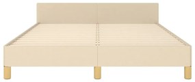 krémszínű szövet ágykeret matrac nélkül 140 x 190 cm