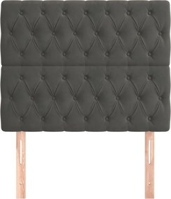 sötétszürke bársony fejtámla 100 x 7 x 118/128 cm