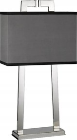 Krómozott fém asztali lámpa szürke lámpaernyővel modern nappaliba Elstead
