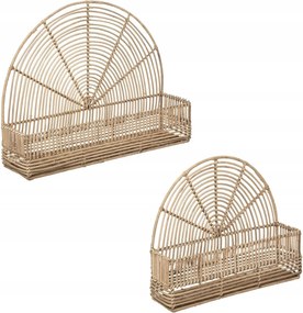 Akasztós polc előszobába rattan Boho 2 db