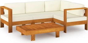 vidaXL 5 részes akácfa kerti pihenőgarnitúra párnákkal 100 x 60 cm