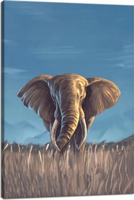 Vászonkép Olaj Stílus Szürke Nagy Elefánt 40x60 cm Ideális ajándék