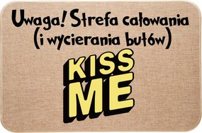 Lenvászon Lábtörlő az ajtó előtt Figyelem! Csókolózóna (és cipőtörlés)