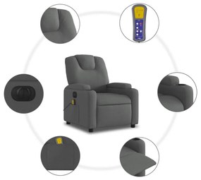 vidaXL sötétszürke szövet elektromos dönthető masszázsfotel