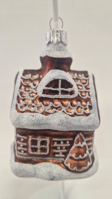 Karácsonyi üveggömb ajándékba Mézeskalács házikó