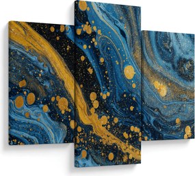 Kép - Kék absztrakció arannyal (90x60 cm)