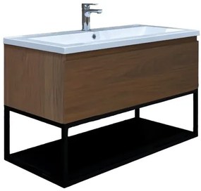 SAT B-Way Fürdőszobaszekrény mosdóval 99x30x45 cm dió matt BWAY100NUTU