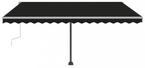 antracitszürke kézzel kihúzható póznás napellenző 400 x 350 cm