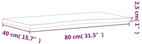 tömör bükkfa íróasztallap 80 x (36-40) x 2,5 cm