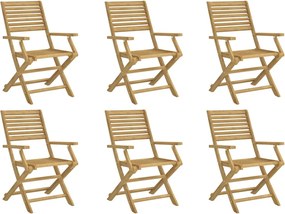 vidaXL 6 db összecsukható tömör akácfa kerti szék 54,5x61,5x86,5 cm
