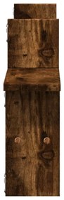 2 db füstös tölgy színű szerelt fa fali polc 38 x 12 x 38 cm