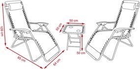 ATLANTIC relaxációs székekből + asztalból alló 3 részes szett