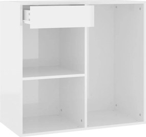 vidaXL magasfényű fehér szerelt fa pipereszekrény 80 x 40 x 75 cm