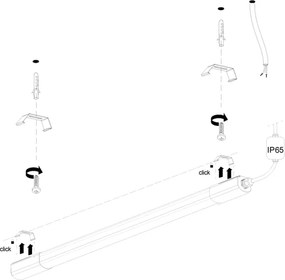LED Pultmegvilágító LED/36W/230V 4000K 120 cm fekete