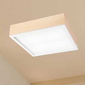 Mennyezeti lámpa NATURAL SQUARE 4xE27/15W/230V 39x39 cm fenyő/fehér