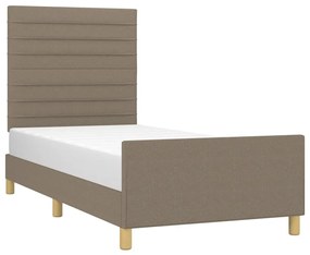 tópszínű szövet ágykeret matrac nélkül 100x200 cm