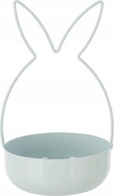 Dekorációs patera fém húsvéti nyuszi menta 21 cm