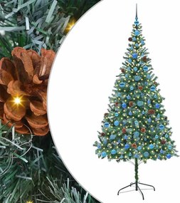 vidaXL Mű karácsonyfa 300 LED-del állvánnyal Zöld 210 cm PVC és Acél