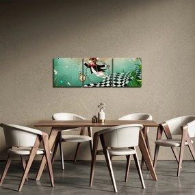 Kép - fantázia nyuszi (órával) (90x30 cm)