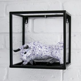 Fali polc 20x20 cm fekete, falra szerelhető